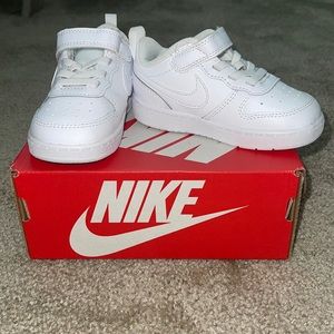 Toddler Nike Court Borough low 2 shoes, white, 7c